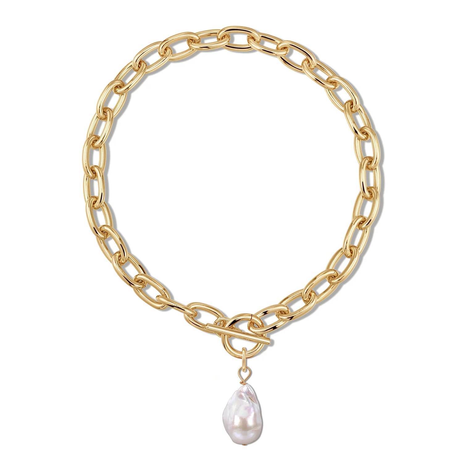 New Eklexic Women's Alana Xl Baroque Pearl Pendant Necklace In Gold